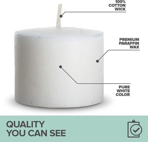 Stock Your Home White Votive Candles, Unscented Votive Candles Bulk Pack (72 Count) 10 Hour Burn Time for Parties and Weddings, Small White Candles, Long Burning Votive Candles in Saudi Arabia