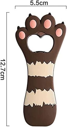 Cute Cat Paw Bottle Opener Magnet,Refrigerator Magnet Silicone Metal Bottle Opener for Beer Coke Bartender Kitchen Barware Metal Novelty Cute Fun Shape,Unique Birthday Beer Gifts Ideas (Brown) in Saudi Arabia
