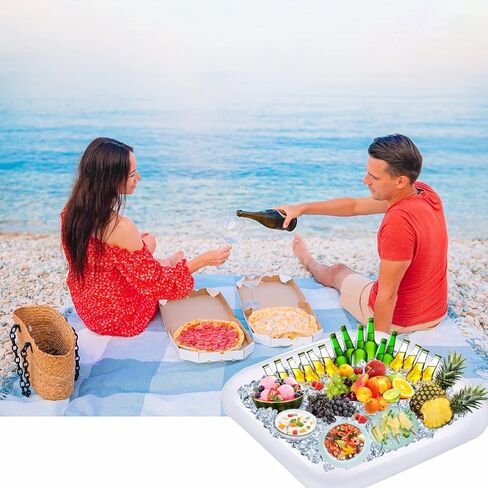 4 قطع من قضبان تقديم الثلج القابلة للنفخ ومبرد الحفلات ومبرد المشروبات للحفلات وحاويات المشروبات الغذائية وصينية الثلج القابلة للنفخ ومستلزمات الحفلات مقاس 23.6 بوصة (صغير) in Kuwait