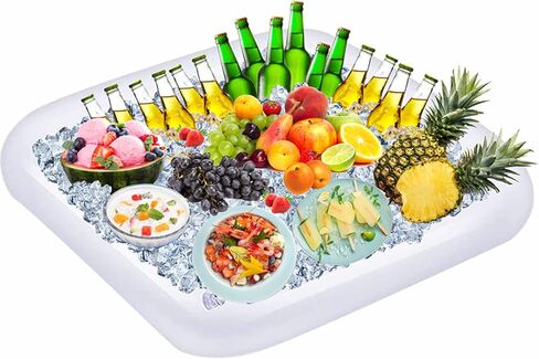 4 قطع من قضبان تقديم الثلج القابلة للنفخ ومبرد الحفلات ومبرد المشروبات للحفلات وحاويات المشروبات الغذائية وصينية الثلج القابلة للنفخ ومستلزمات الحفلات مقاس 23.6 بوصة (صغير) in Kuwait