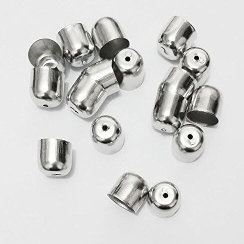 50pcs Tassel Caps Charms Crimps End Beads Caps Leather Cords Buckle Tip (8x9mm, KC Gold Plated) in Saudi Arabia