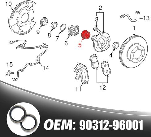 2 قطعة 90312-96001 زيت ختم محور المحور الأمامي متوافق مع Toyota 2003-2022 4Runner 2007-2014 FJ Cruiser، 2005-2022 Tacoma in Saudi Arabia