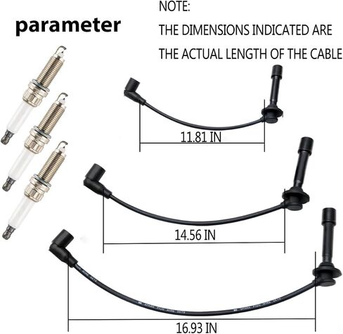 3PC Spark Plug Wire and 3PCS Spark Plugs Kit Compatible with 2015-2022 Kawasaki Mule PRO FXT FX FXR KAF820 2015-2022 21150-0013,XTPTFABS in Saudi Arabia