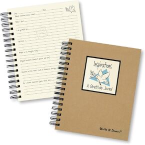 Write it Down series by Journals Unlimited, Guided Journal, Inspirations, A Gratitude Journal, Full-size 7.5"x 9", Kraft Hard Cover, Made in USA