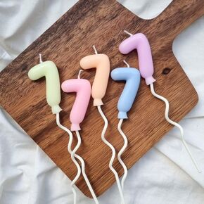 Birthday Candles for Cake, Birthday Cute Candles Number 0-9 Pastel Random Color, Happy Birthday Numeral Candles Cake Topper Decoration for Party, Wedding, Girls, Boys, Kids, Adults, Party (0, 1 Pcs)