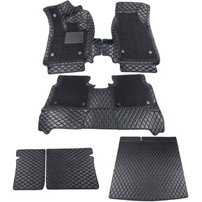 حصائر أرضية مزدوجة الطبقات لـ 2021-2023 Volkswagen ID.4 (مجموعة كاملة) بطانات شحن خلفية لصندوق السيارة 7DEEKEI (طبقتين) جميع الأحوال الجوية مضادة للانزلاق VW ID4 2021 2022 2023 ملحقات in Kuwait