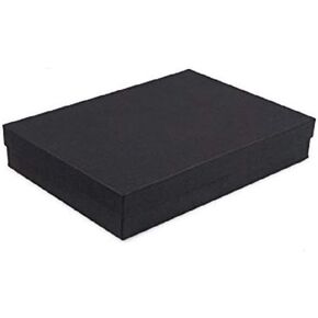 15 Pack Cotton Filled Matte Black Color Paper Cardboard Jewelry Gift and Retail Boxes Size: 7" x 5" x 1-1/8" Inch by R J Displays