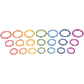 TickiT-73977 Rainbow Wooden Rings - Set of 21 - 3 Sizes - Counting and Sorting Rings - Loose Parts Wooden Toy for Babies and Toddlers 10m+ - Inspire Curiosity and Open-Ended Play