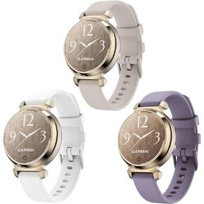 3 Pack Watch Bands Compatible with Garmin Lily 2 Smart Watch, Quick Release Soft Silicone Replacement Women Band Strap for Garmin Lily 2