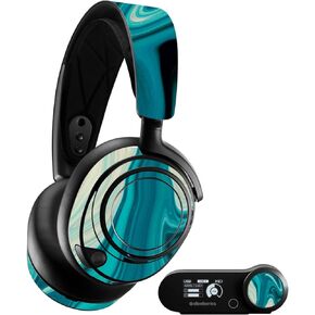 MightySkins Skin Compatible with SteelSeries Arctis Nova Pro - Aqua Swirl | Protective, Durable, and Unique Vinyl Decal wrap Cover | Easy to Apply, Remove, and Change Styles | Made in The USA