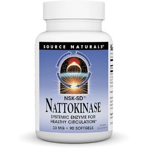 Source Naturals Nattokinase 33 mg Systemic Enzyme for Healthy Circulation - 90 Softgels