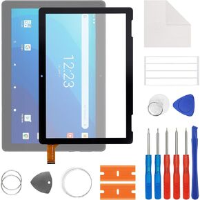 Display Glass, Front Glass, Outer Screen Lens Replacement, Compatible with Onn 10.1 inch Tablet 2020 2APUQW1027 Model 100011886 with Free Repair Tools Kit.(No LCD Display)