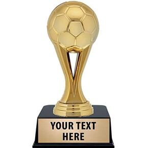 Crown Awards Soccer Trophies with Custom Engraving, 6" Personalized Gold Iconz Soccer Ball Trophy On Black Base Prime