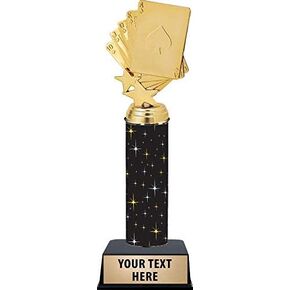 11" Poker Royal Flush Trophies - Black Midnight Poker Royal Flush Trophy Awards Prime