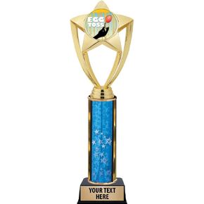 Crown Awards Egg Toss Trophies, 11" Gold Star Egg Toss Trophy with Engraving Included Prime