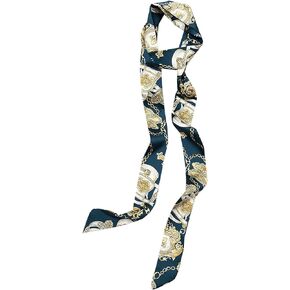 Printed Long Neckerchief Skinny Scarf Necktie Handbag Wrap Handle Satin Belt