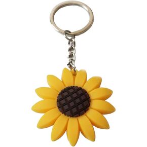 10 Pcs Sunflower Keychains for Sunflower Theme Party Favors Sunflower Key Ring Keyring for Summer Birthday