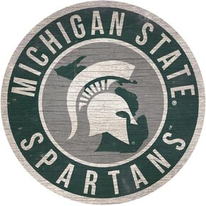 Fan Creations Michigan State Spartans Sign Wood 12 Inch Round State Design