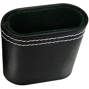 1Pcs Leather Dice Cup PU Leather Dice Shaker Cup Without Dice Quiet Shaking Portable Dice Cup for Backgammon Bar Party KTV Poker Liars Dice Party Games, Black