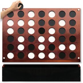 SWOOC Games - Wall Mounted Giant 4 in A Row - 60% Quieter - Jumbo Size Wall Games - Game Room Games - Game Room Wall Decor - Game Room Accessories and Decor - Basement Decor - Garage & Basement Games
