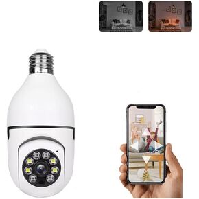 Light Bulb Security Camera Home Wireless WiFi Camera Surveillance Camera Baby Monitor Nanny Cam Pet Camera Video Recording with Audio Remote Control with Phone APP in Kuwait