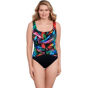 Longitude Women's Swimwear Center Sash Tank Soft Cup One Piece Swimsuit in Kuwait
