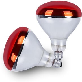 250W Red Heat Lamp Bulbs, R40 Brooder Heat Lamp for Chickens, Infrared Reflector Heat Bulbs for Brooder Heater, Incandescent Heating bulb for Pet, Light Therapy, Bathroom, Food (2 Pack)