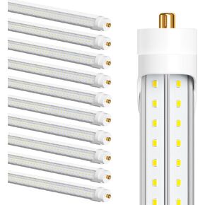 75w 8ft Led Bulbs, 9500lm 5000k 8' Led Bulbs, V Shaped Clear Cover T8 Led Tube Lights 8ft, T8 Led Bulbs 8 Foot, 8' Led Replacement for T8 T10 T12 F96t12 Fluorescent Tubes
