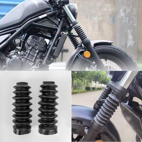 Motorcycle Rubber Aluminum Front Upper Lower Fork Dust Cover Gaiters Gators Boots Shock Absorber Compatible with Ho-nda Rebel CMX 500 CMX 300 Rebel 250 CMX300 Accessories(1 Set)