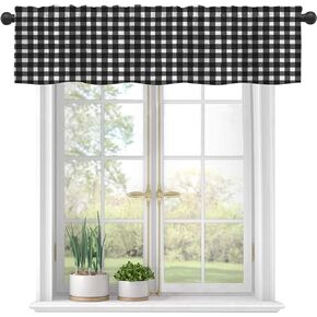 Valances Curtains for Windows, Merry Chrismas Semi Sheer Curtain Valances, Rod Pocket Short Window Treatment Light Filtering Decor Valances for Kitchen Living Room Bedroom Windows - 54"x18"