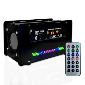 EIELE soldering practice kit Multi-function Bḷueṭooṭḥ Speaker soldering kit FṂ radio AUX playback TF playback Voice-activated level indicator Dual Channel Speaker education black case speaker