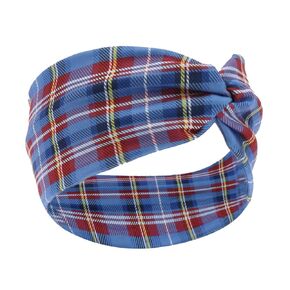 Woration Headbands for Women, Plaid Hairband Girls Hand Band Sports Yoga Headscarves Twisted Knotted Headwrap Elastic Headwear Yellow Head Wrap