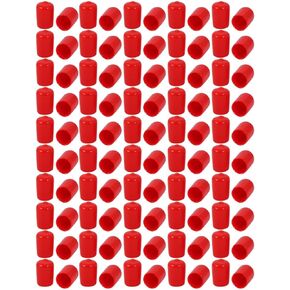 uxcell 100pcs 12mm Inner Dia PVC Flexible Vinyl Cap Screw Thread Protector Cover Red