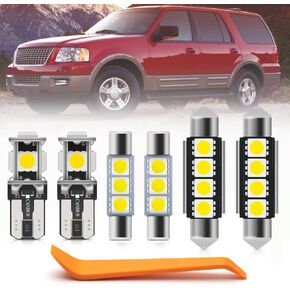 13pcs LED Interior Lights Bulb Kit for Ford Expedition 2003 2004 2005 2006 Map Dome Trunk License Plate Lights Super Bright 6000K White LED Interior Light Bulbs Package + Install Tool