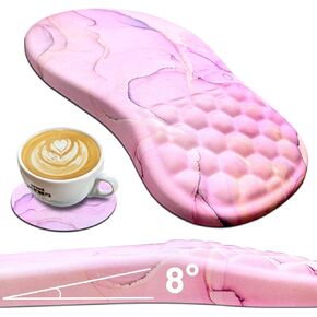 وسادة ماوس مريحة مع مسند للمعصم، وسادة ماوس لدعم المعصم مع قاعدة لتخفيف آلام النفق الرسغي، انتفاخ تدليك منحدر من الإسفنج الذكي مع قاعدة بولي يوريثان غير قابلة للانزلاق لمكتب الكمبيوتر (ملون 1) in Kuwait