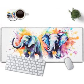Large Mouse Pad, 31.5 x 11.8in Extended Gaming Mouse Pad with Stitched Edges, XXL Mousepad Protector Non Slip Rubber Base for Office and Home Writing Mat, Anime Warrior Women Pattern Black Desk Mat