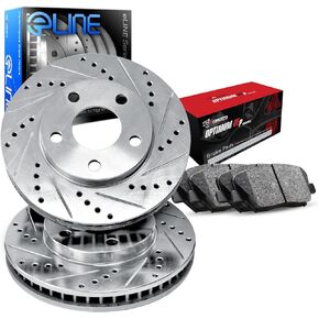 R1 Concepts Rear Brakes and Rotors Kit |Rear Brake Pads| Brake Rotors and Pads| Optimum OEp Brake Pads and Rotors |fits 2016-2021 Mercedes-Benz C43 AMG, C450 AMG, GLC300, GLC350e, GLC43 AMG