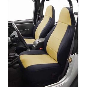 Coverking - SPC124 Custom Fit Seat Cover for Jeep Wrangler TJ 2-Door - (Neoprene, Black/Charcoal)
