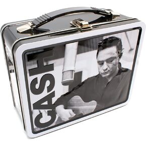 AQUARIUS Johnny Cash Fun Box - Sturdy Tin Storage Box with Plastic Handle & Embossed Front Cover - Officially Licensed Johnny Cash Merchandise & Collectible Gift