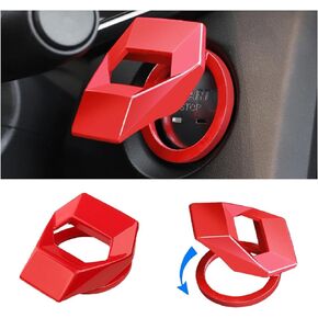 Engine Start Stop Button Cover, Zinc Alloy Car Power Control Trim, Push to Start Button Key Ignition Protective Sticker, Universal for Civic CRV XRV Challenger Charger CHR and More (Black)