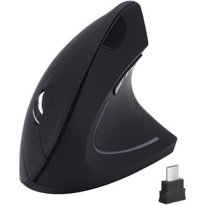 Type C Vertical Wireless Mouse, 2.4G USB C Wireless Mouse, Ergonomic Mouse with Type C Receiver for MacBook, Computer, Laptop and All Type C Devices