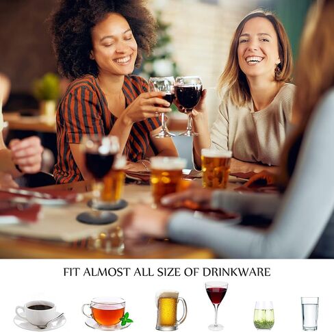 60 Pieces Round Slate Coasters Bulk 4 x 4 Inch Black Slate Stone Coasters Slate Drink Coasters Bar Coasters Cup Coaster with Anti Scratch Bottom for Kitchen Drinks Table Bar Home in Saudi Arabia