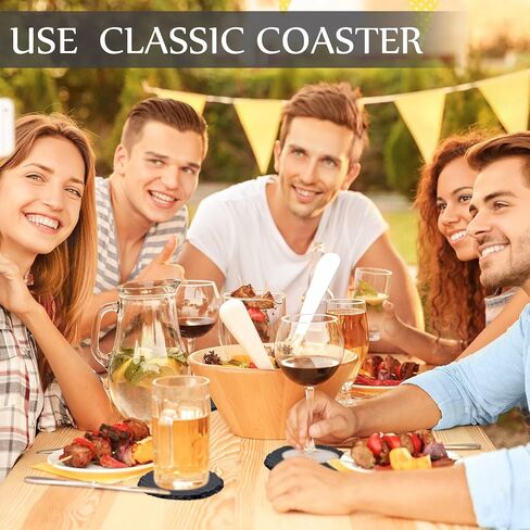 60 Pieces Round Slate Coasters Bulk 4 x 4 Inch Black Slate Stone Coasters Slate Drink Coasters Bar Coasters Cup Coaster with Anti Scratch Bottom for Kitchen Drinks Table Bar Home in Saudi Arabia