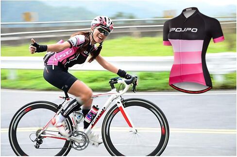 Cycling Jersey Women Bike Short Sleeve with 3 Rear Pockets,Reflective Breathable,Quick Dry S-3XL in Saudi Arabia
