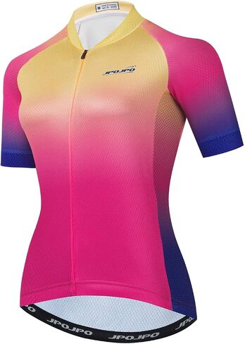 Cycling Jersey Women Bike Short Sleeve with 3 Rear Pockets,Reflective Breathable,Quick Dry S-3XL in Saudi Arabia