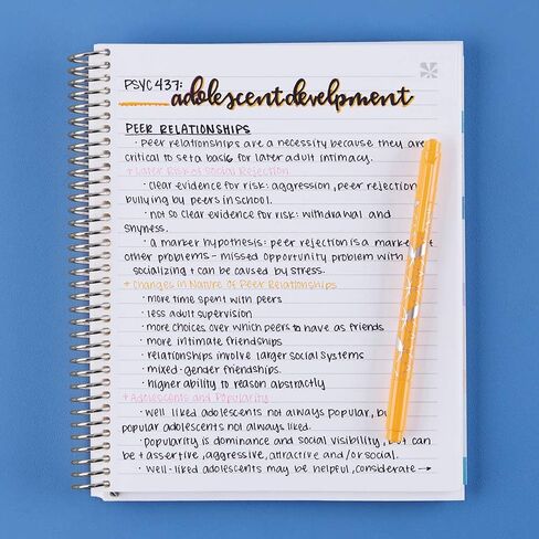 Erin Condren 8,5" X 11" Spiral Bound College Ruled Notebook - Watercolor Blooms, 160 Lined Page Note Taking & Writing Notebook, 80Lb Thick Mohawk Paper, Stickers Included in Saudi Arabia