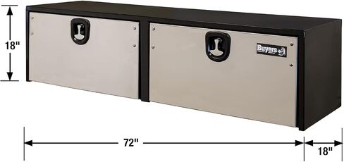 Buyers Products 1703700 Black Steel Underbody Truck Box With Silver Polished Stainless Steel Door, 14 x 16 x 24 Inch, Made In The USA, Truck Tool Box Organizer With Storage, Job Box For Work Truck in Saudi Arabia