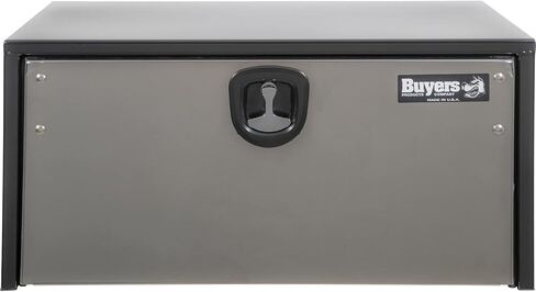 Buyers Products 1703700 Black Steel Underbody Truck Box With Silver Polished Stainless Steel Door, 14 x 16 x 24 Inch, Made In The USA, Truck Tool Box Organizer With Storage, Job Box For Work Truck in Saudi Arabia