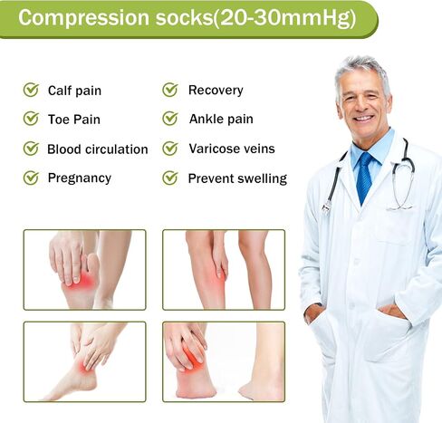 Compression Socks for Women & Men 20-30mmgh Knee High Socks for Running Nurse Travel 4-Pairs Animal Print in Saudi Arabia