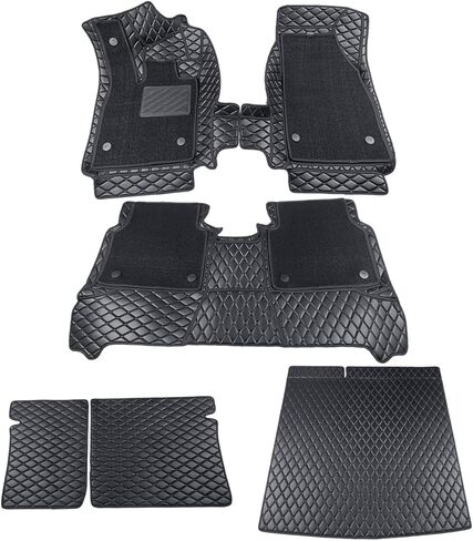 حصائر أرضية مزدوجة الطبقات لـ 2021-2023 Volkswagen ID.4 (مجموعة كاملة) بطانات شحن خلفية لصندوق السيارة 7DEEKEI (طبقتين) جميع الأحوال الجوية مضادة للانزلاق VW ID4 2021 2022 2023 ملحقات in Kuwait